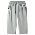 thumbnail image 1 of Men's Plus Size Quick-Dry Ice Silk 3/4 Cargo Shorts Elastic Waist Drawstring Knee-Length Casual Shorts for Big & Tall Men Summer Daily & Outdoor Wear,Grey,8XL, 1 of 7