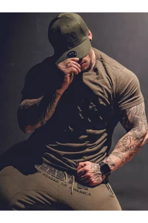 Men's Plus Size Round Neck Short Sleeve T-Shirt