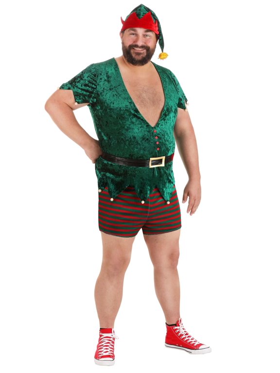 Men's Plus Size Sexy Christmas Elf Costume