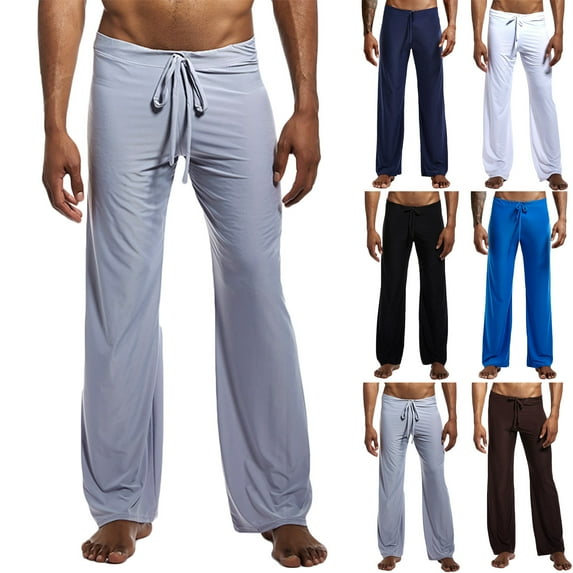 Men's Plus Size Sleep Pants Akafmk Men Cotton Pajamas Pants Soft Sleepwear Bottom Pants Solid Color Loose Home Pant Lightweight Loungewear Pant with Pockets