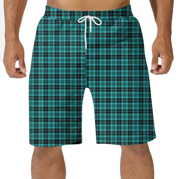 Men's Plus Size Sleep Shorts Akafmk Men Cotton Pajamas Shorts Soft Sleepwear Bottom Shorts Plaid Loose Home Shorts Lightweight Loungewear Shorts with Drawstring