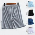 thumbnail image 1 of Men's Plus Size Sleep Shorts Akafmk Men Cotton Pajamas Shorts Soft Sleepwear Bottom Shorts Solid Color Loose Home Shorts Lightweight Loungewear Shorts with Pockets, 1 of 4