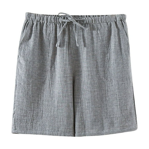 Men's Plus Size Sleep Shorts Akafmk Men Cotton Pajamas Shorts Soft Sleepwear Bottom Shorts Solid Color Loose Home Shorts Lightweight Loungewear Shorts with Pockets