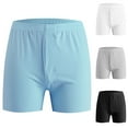thumbnail image 1 of Men's Plus Size Sleep Shorts Akafmk Men Cotton Pajamas Shorts Soft Sleepwear Bottom Shorts Solid Color Loose Home Shorts Lightweight Loungewear Shorts with Pockets, 1 of 3