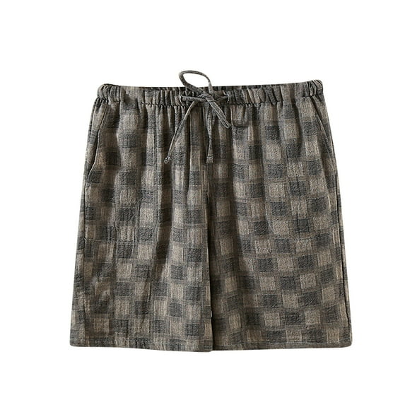 Men's Plus Size Sleep Shorts Akafmk Men Cotton Pajamas Shorts Soft Sleepwear Bottom Shorts Solid Color Loose Home Shorts Lightweight Loungewear Shorts with Pockets