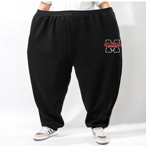 Men's Plus Size Sweatpants, Oversized Drawstring Loose Jogger Trousers