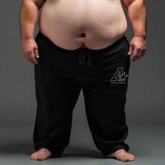 Men's Plus Size Sweatpants, Oversized Drawstring Loose Jogger Trousers