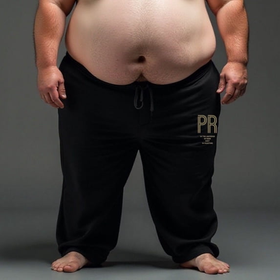 Men's Plus Size Sweatpants, Oversized Drawstring Loose Jogger Trousers