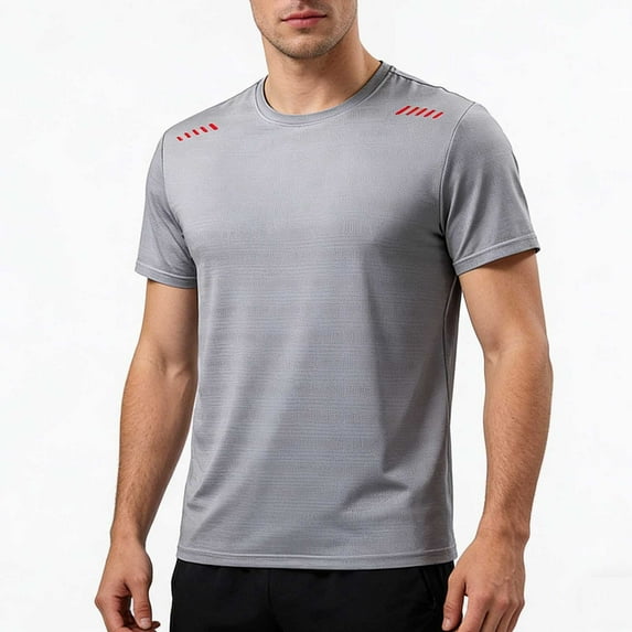 Men's Plus Size T Shirt Quick Dry Crewneck Short Sleeve Shirts for Men Ice Silk Loose Athletic Tee for Gym Workout Summer Casual Tops