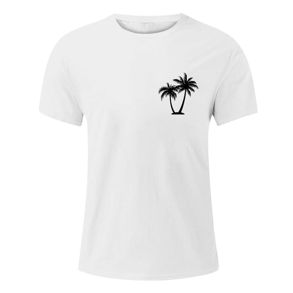 Men's Plus Size T Shirts Vacation Beach Style Coconut Tree Print T Shirt Short Sleeved Crewneck Hawaii Tshirts Summer Casual Tee Tops