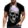 thumbnail image 1 of Men's Plus Size Tee Shirts Gothic Grunge Skeleton Print Short Sleeves Crew Neck Graphic Tees Streetwear Fashion Versatile Pullover Tshirt, 1 of 3