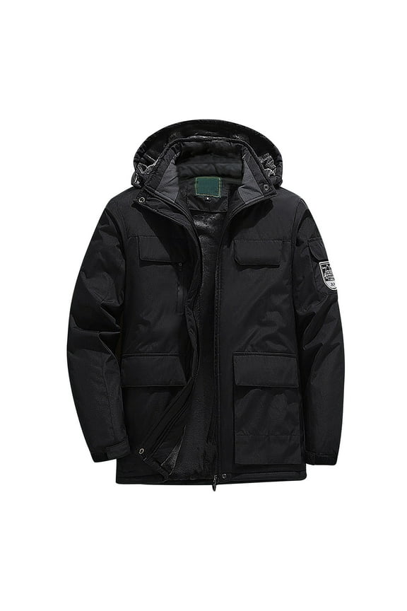 Men's Plus Size Winter Coat Skiing Jacket Warm Wool Blend Outdoor Hiking Water Windproof Thermal Insulated Hooded