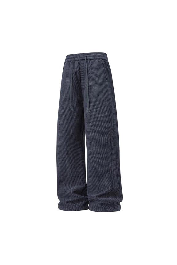 Men's Plus Sizev Warm Pants Wicking Fleece Lining Straight Trousers Loose Casual Pants with Pockets