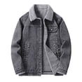 thumbnail image 1 of Men's Plus Velvet Thicken Jean Coat Winter Warm Fleece Lining Denim Jacket Outerwear Casual Slim Fit Sherpa Jackets Up to 65% off Clear!Clearance!!!, 1 of 3