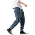 thumbnail image 1 of Men's Plush Belted Casual Pants - Cotton Solid Winter Trousers - Elastic Waist for Daily/Sports, 1 of 7