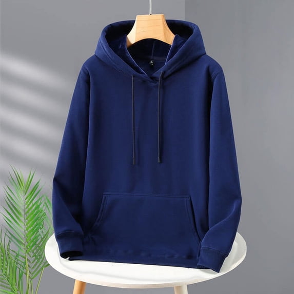 Men's Plush Lining Hoodie Casual Pullover Hooded Sweatshirt
