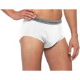 thumbnail image 1 of Men's Plush Waistband White Brief Underwear, 2-Pack, 1 of 2