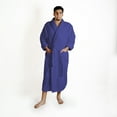 thumbnail image 1 of Men's Plush and Absorbent Turkish Cotton Bathrobe by Blue Nile Mills - Large/Extra Large, Navy Blue, 1 of 6