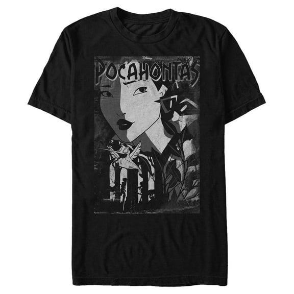 Men's Pocahontas Classic Black and White Movie Poster Graphic T-Shirt