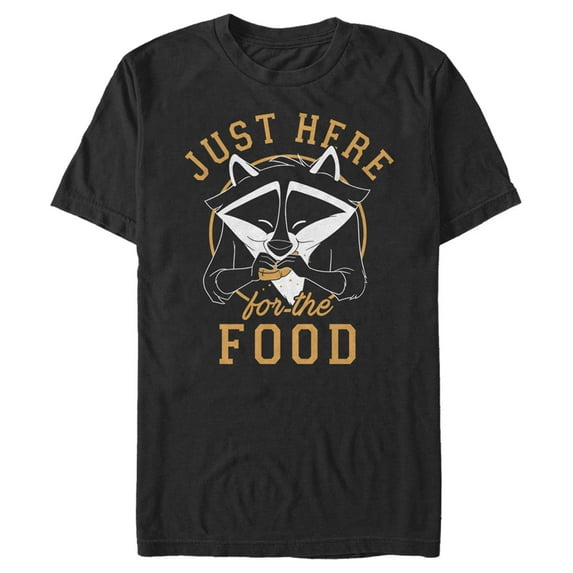 Men's Pocahontas Meeko Just Here for the Food Graphic Tee Black Large Tall