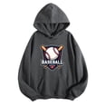 thumbnail image 1 of Men's Pocket Graphic Hooded Pullover, Baseball Championship Logo with Bat And Ball Design, Sizes S-2XL, 1 of 9