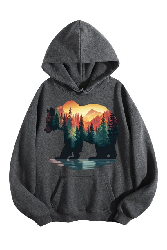 Men's Pocket Graphic Hooded Pullover, Forest by A Reflective Water, Sizes S-2XL