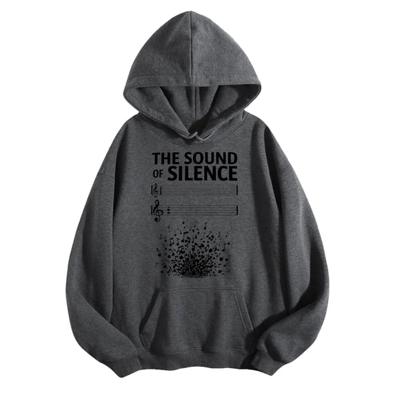 Men's Pocket Graphic Hooded Pullover, Music Notes in Dynamic Explosion, Sizes S-2XL