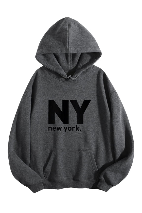 Men's Pocket Graphic Hooded Pullover, NY Representing New York, Sizes S-2XL