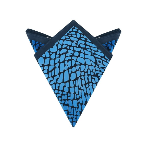 Men's Pocket Squares Gradient Leopard Print Silky Handkerchief with Solid Trim for Wedding Party Blue One Size