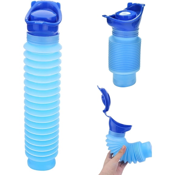 Men?s Pocket Toilet, Emergency Urinal Outdoor, Shrinkable Portable Urinal, Unisex Portable Mobile Toilet Potty Pee Urine Bottle for Camping Travel Traffic Jam and Queuing (1PC)