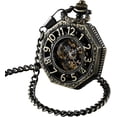 thumbnail image 1 of Men’s Pocket Watch with Chain | Hand Winding Vintage Pocket Watch | Classic Mechanical Movement Pocketwatch | 1920s Railroad Steampunk Costume Accessory, 1 of 7