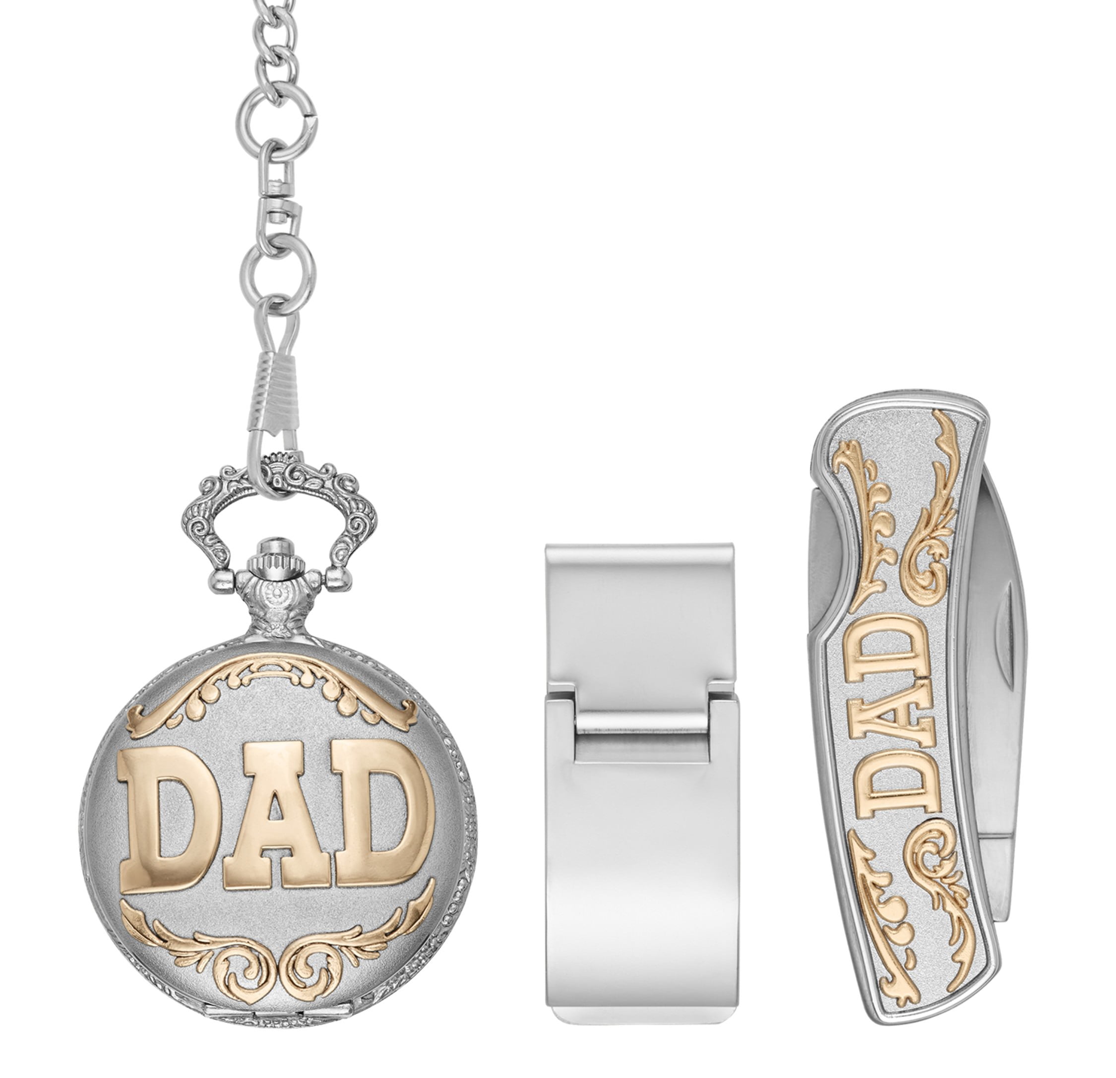 Men's Pocket Watch Gift Set with Multi Tool