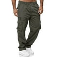 thumbnail image 1 of Men's Pockets Military Cargo Pant Elastic Waisted Relaxed Fit Pants, 1 of 5