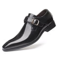 thumbnail image 1 of Men's Pointed Toe Men's Leather Shoes Buckle Low Heel Single-layer Shoes Large Size Men's, 1 of 2