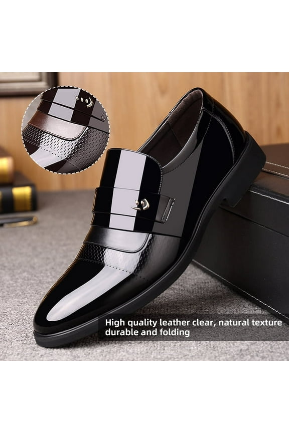 Men's Pointed-Toe Tuxedo Dress Shoes Casual Slip-on Loafer