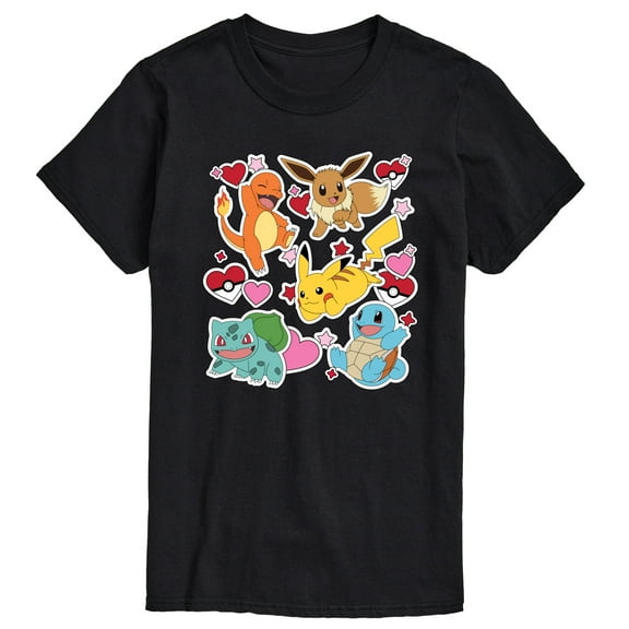 Pokémon - Valentine's Day Heart Sticker - Men's Short Sleeve Graphic T-Shirt
