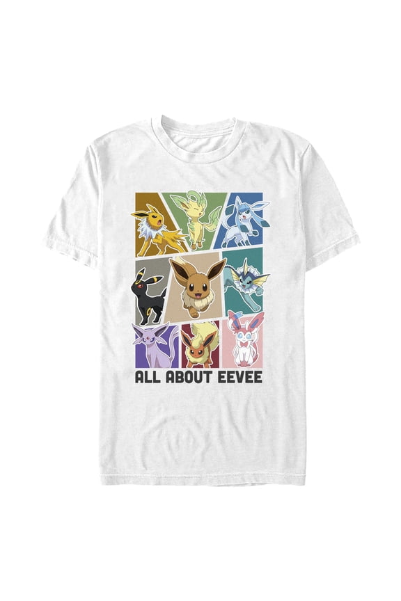 Men's Pokemon All About Eevee Eeveeloution Graphic Tee White Small