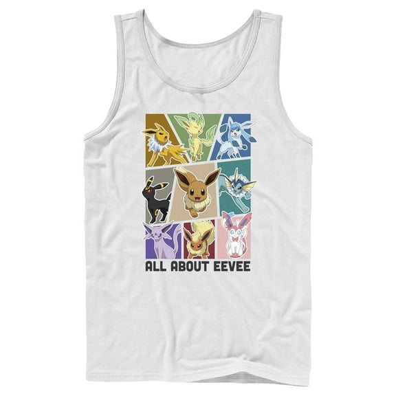 Men's Pokemon All About Eevee Eeveeloution  Tank Top White X Large
