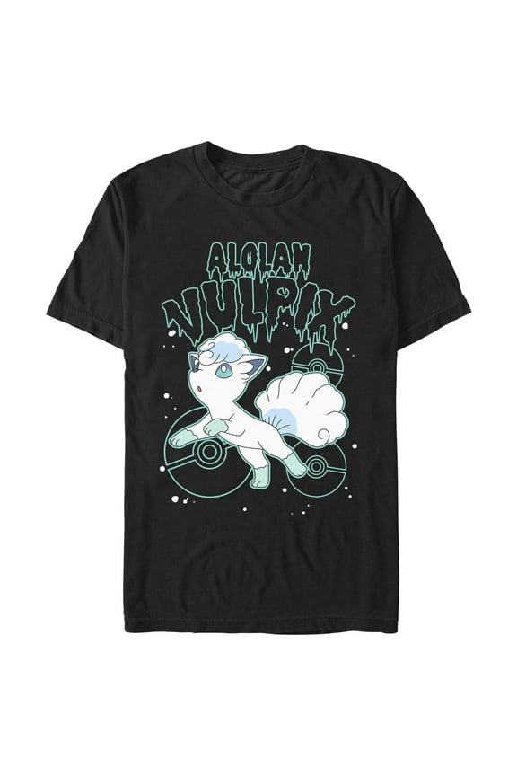 Men's Pokemon Alolan Vulpix Drip  Graphic T-Shirt