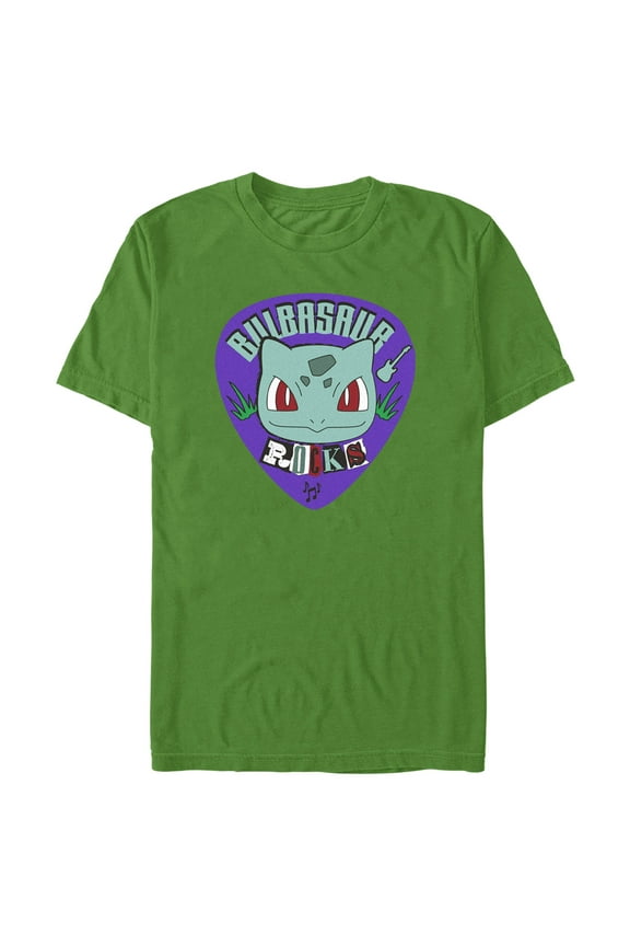 Men's Pokemon Bulbasaur Rocks  Graphic Tee Kelly Green 3X Large