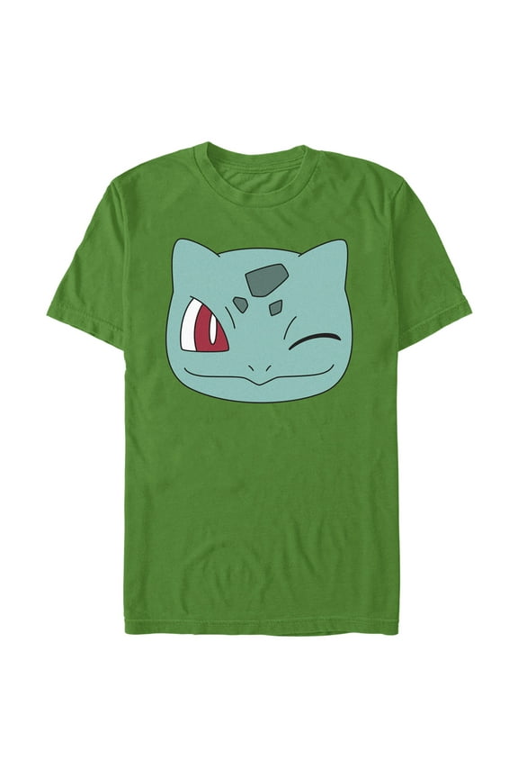Men's Pokemon Bulbasaur Wink Face Graphic Tee Kelly Green X Large