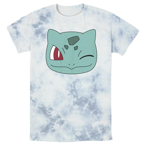 Men's Pokemon Bulbasaur Wink Face Graphic Tee White/Blue Medium