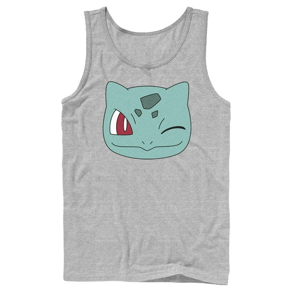 Men's Pokemon Bulbasaur Wink Face  Tank Top Athletic Heather Medium