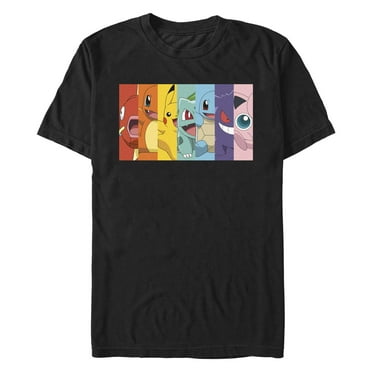 Men's Pokemon Character Box-up Rainbow  Graphic Tee Black 2X Large