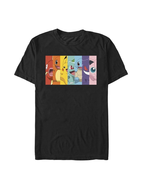 Men's Pokemon Character Box-up Rainbow Graphic Tee Black Small