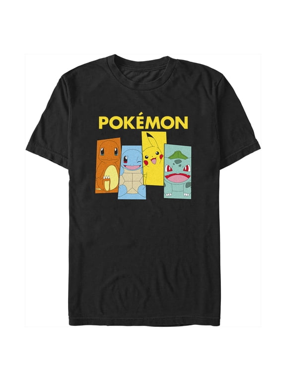 Men's Pokemon Character Boxes Graphic Tee Black Medium