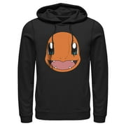 THE POKEMON COMPANY INTERNATIONAL Men's Pokemon Charmander Smile Pull Over Hoodie Black 3X Large
