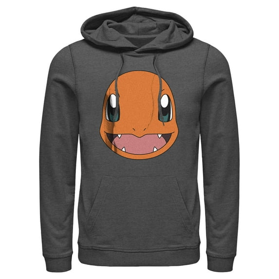 Men's Pokemon Charmander Smile Pull Over Hoodie Charcoal Heather Medium