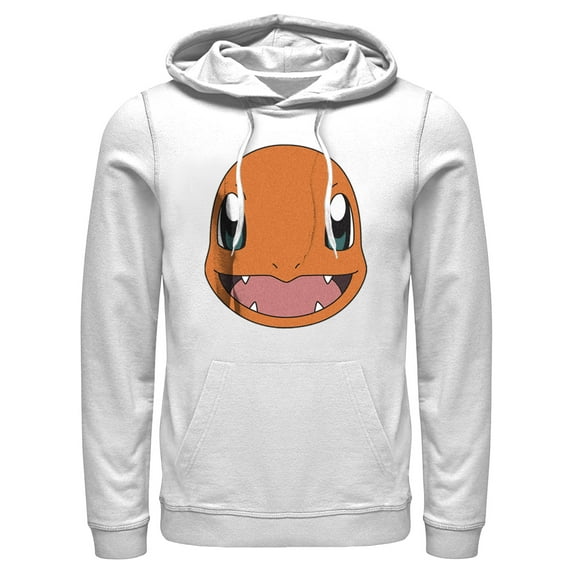 Men's Pokemon Charmander Smile Pull Over Hoodie White 3X Large