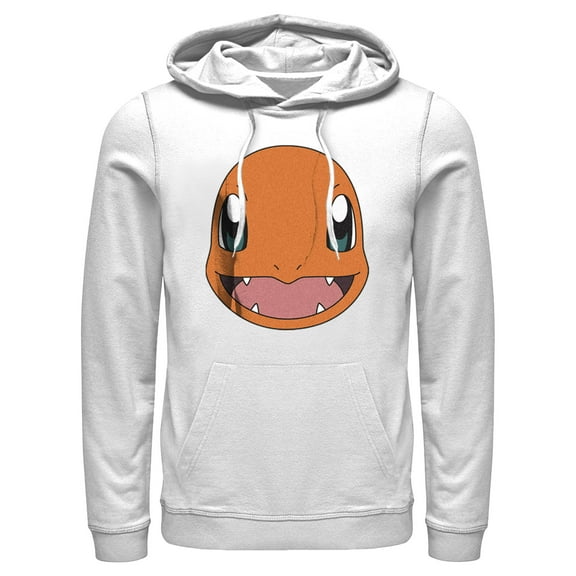 Men's Pokemon Charmander Smile  Pull Over Hoodie White Small